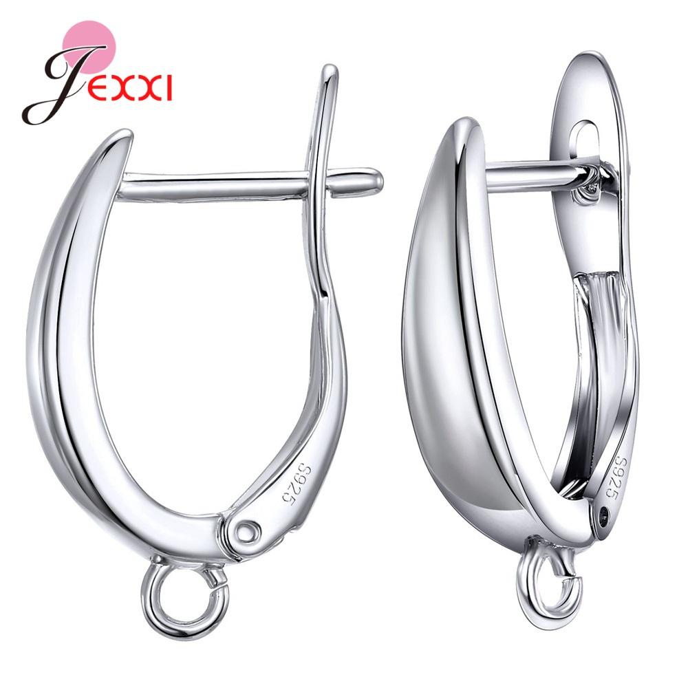 Drop Shipping Echte 925 Sterling Silber Ohrring-Komponenten Für DIY Schmuckzubehör Hohe Qualität Damen Mädchen Schmuckkomponente