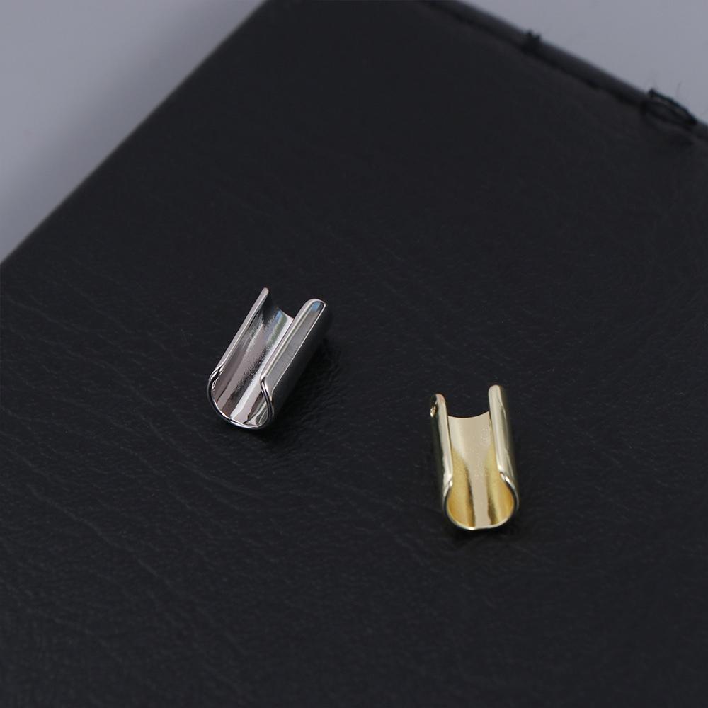 Copper Long Tube Clip Earring Solid Color Fake Ear Cuff Retro Ear Bone Clip  Men