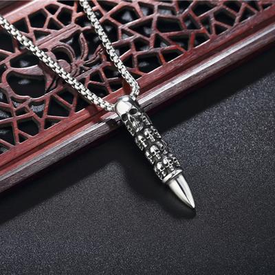 Schmuck Skelett Legierung Kopf Männlich Titanstahl Halskette Anhänger