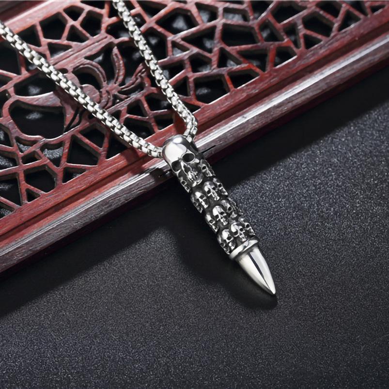Jewelry Skeleton Alloy Head Male Titanium Steel Necklace Pendant
