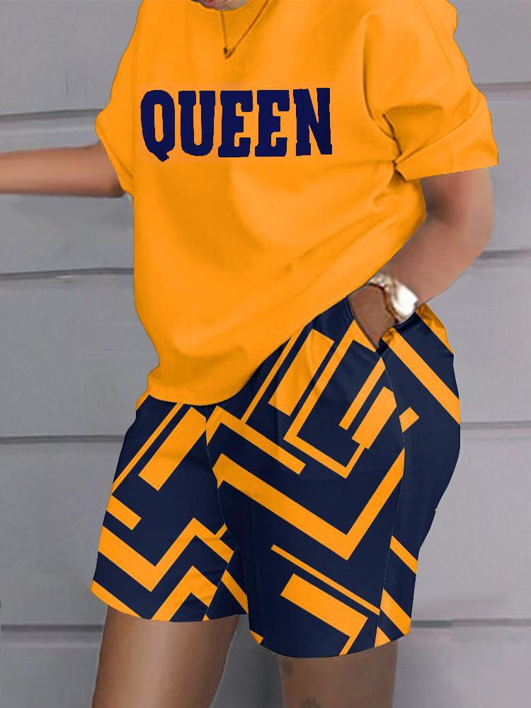 

Новый летний женский комплект из двух предметов с 3D принтом, повседневный комплект одежды, повседневный топ и шорты больших размеров с геометрическим принтом 4XL