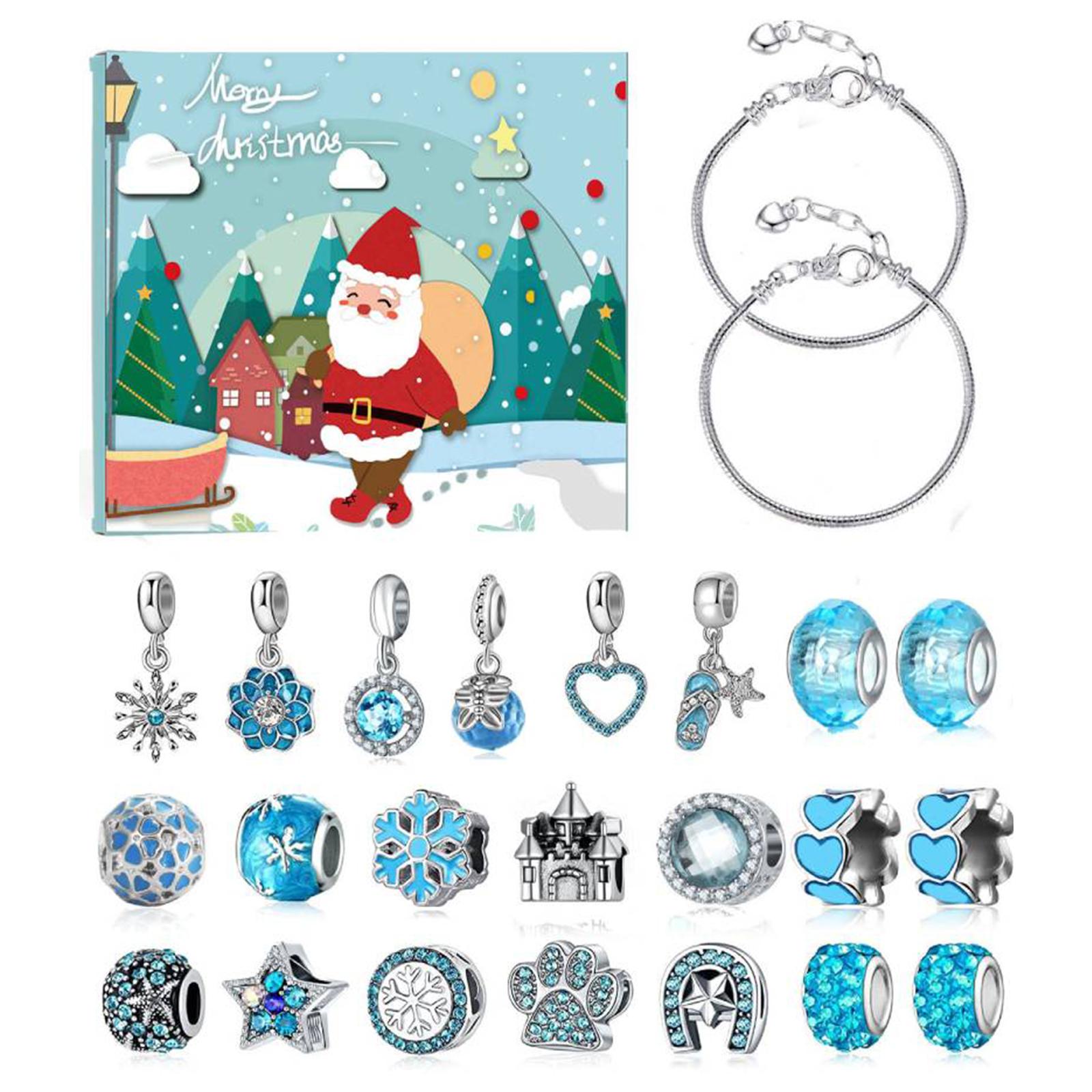 

Jewelry Advent Calendar 2026 DIY Jewelry Making Kit with 2 Bracelets & 22 Unique Charms Jewelry Set Countdown Calendar For Women 24 in 1