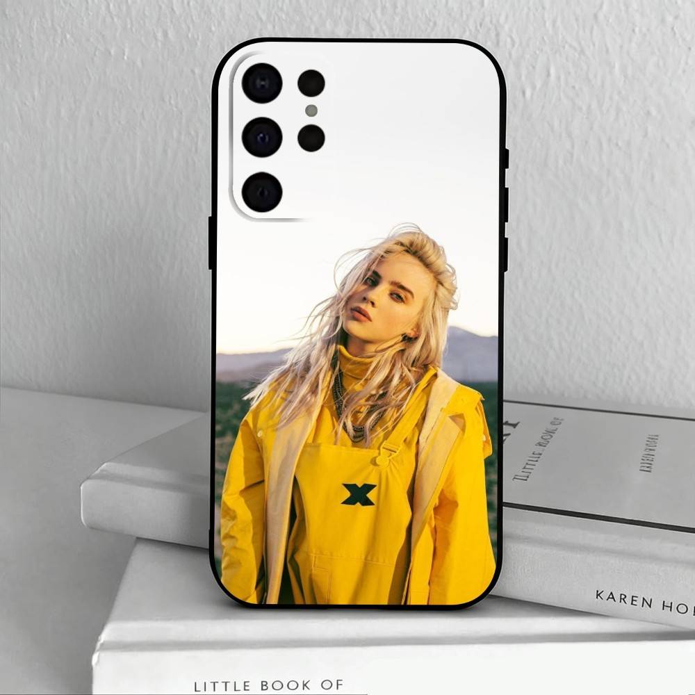 Singer B-Billie E-Eilish-H Phone Case For Samsung S25,24,23,22,30,21,10,9,Ultra,Plus,Lite,FE,4,5 G Soft Black Case