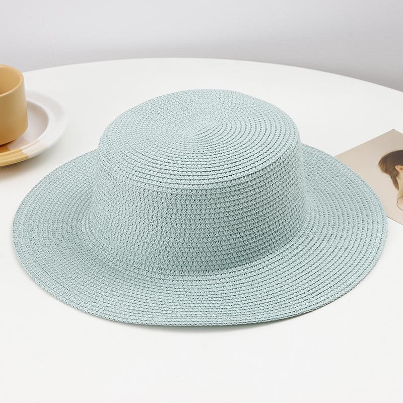 New Color Flat-top Straw Hat Women's Summer Sunshade Sunscreen Hat Versatile Beach Travel Breathable Sun Hat