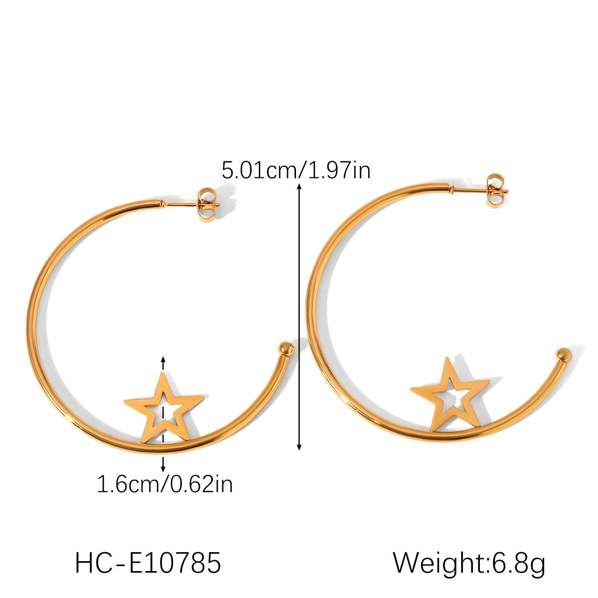 C-shaped butterfly stainless steel earrings hollow star stud earrings heart-shaped ear jewelry titanium steel accessories