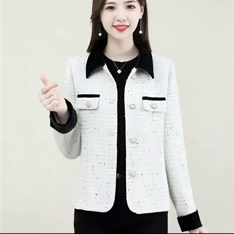 

2026 Spring/Autumn Elegant Fashion Outerwear for Girls—Slimming, Age-Reducing, Versatile for Middle-Aged and Elderly, Little Fragrance Style XL (90-105 jin)