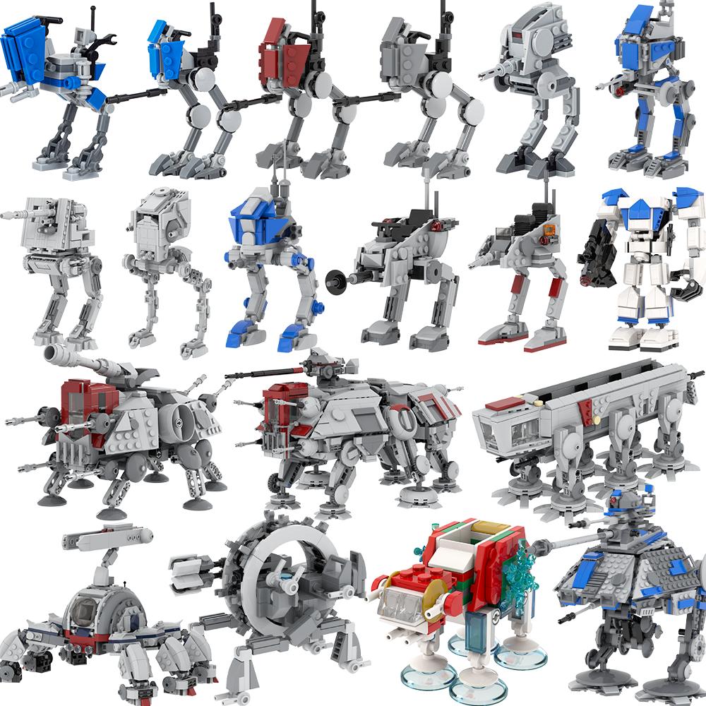 MOOXI Vollständigstes Star Wars AT Laufmaschine Bausatz für Erwachsene MOC Steine Modellbausatz DIY Spielzeug für Kinder Jungen Mädchen Geschenke