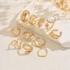Wind Ladies Jewelry Geometric Ring Inlaid Pearl Design Ring Set Opening Adjustable Ring