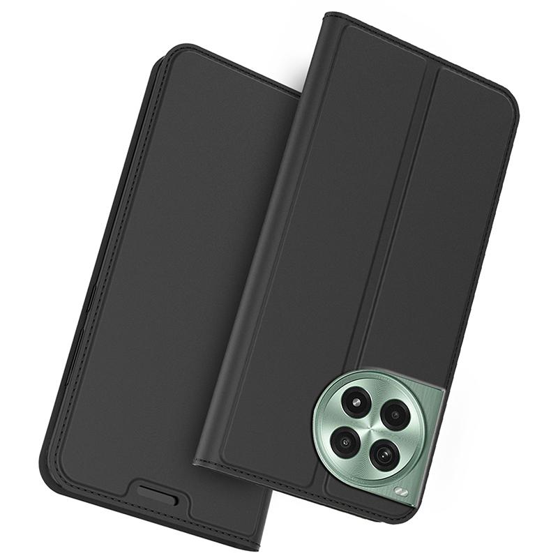 

Для OnePlus Ace 3 Pro 5G Чехол Кожаный Чехол для Телефона Складная Подставка Сильная Магнитная Застежка Black