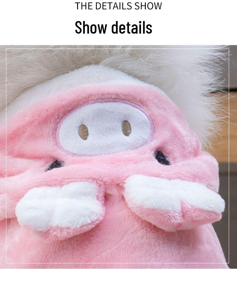 Pig Plush Fleece Costume for Cats & Small Dogs - Autumn/Winter Apparel