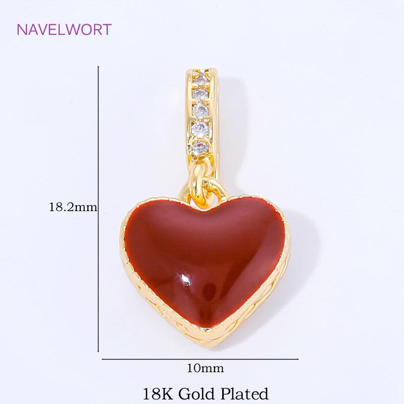 

18K Gold Plated Heart Shape Pendants For Jewellery,Brass Decorative Pendants Charms For Bracelet,DIY Jewelry Making Findings 1 pieces