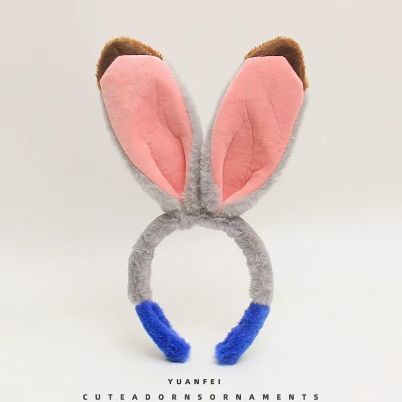 Cute Cartoon Plush Headband & Hair Clip for Face Washing and Masks - Fun Hair Accessory for Kids & Women