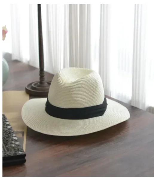 XL Big Head 63CM Summer Beach Woven Sun Hats Men Women Plus Size Jazz UV UPF 50+ Sun Protection Travel Panaman Straw Hats Unisex