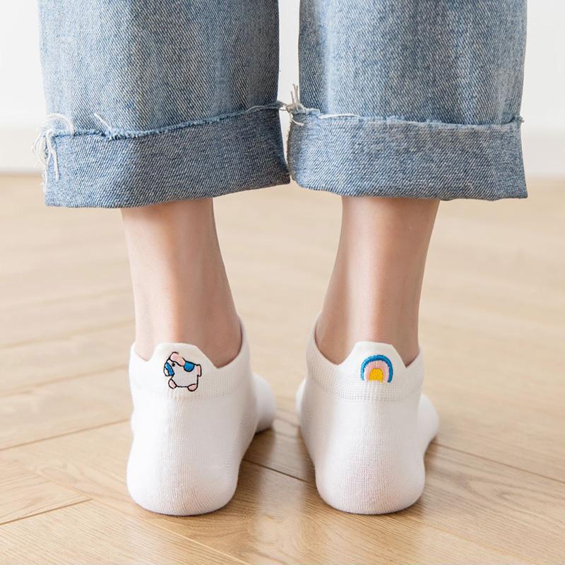 10 Pair Funny Socks Cute Things Set Korean Style Women Kawaii Animal Cat Pig Ankle Low Cut Socken Pack Free Shipping