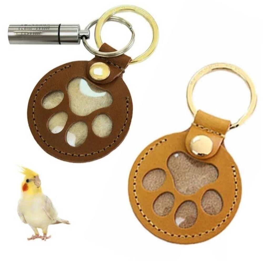 Puppy Pet Hair Storage Bag Keyring Dogs Paw Pendant Cute Pet Hair Keychain  Hanging Accessory