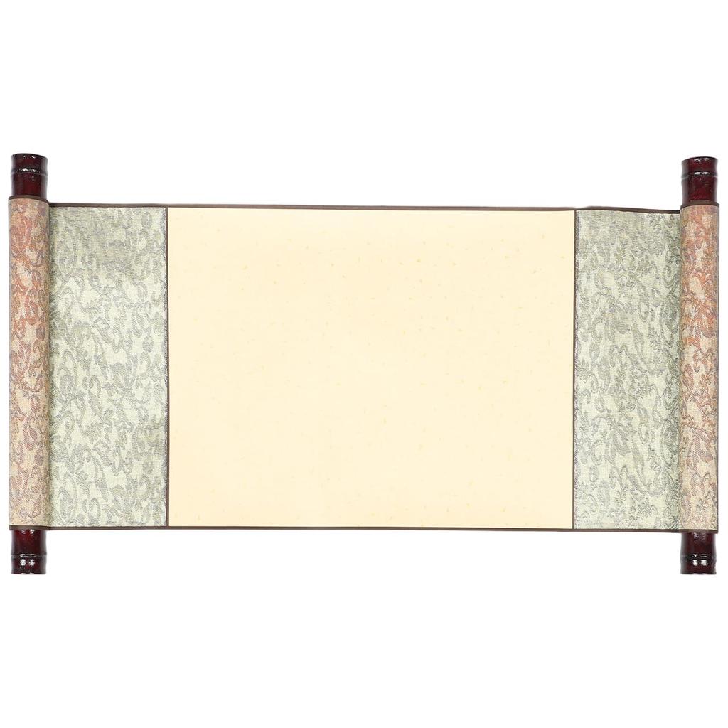 TEHAUX Hanging Scroll Calligraphy Scroll, Xuanshi White with Double Scrolls, Antique Style Blank Canvas for Calligraphy, Ink Painting, and Traditional