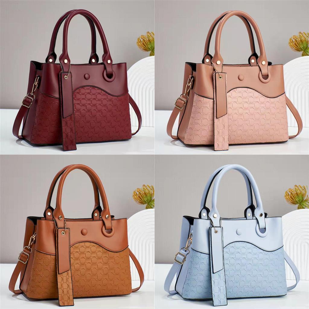 Pu Leather Handbag For Women With Large Capacity And Diamond Pattern For Daily Use