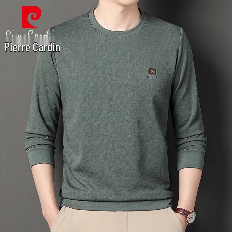 

Pierre Cardin Men s Long-Sleeve Round-Neck Mulberry Silk T-Shirt XL
