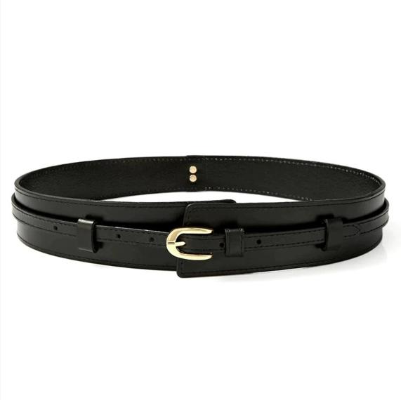 

Leather Belted Coat With Sweater, Decorations Multi,Functional Set Featuring Dress Belt And Wide Waistband Closure One Size чорний