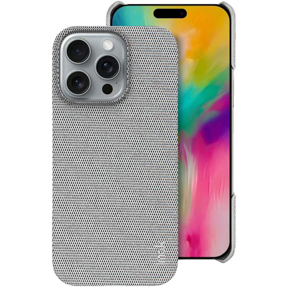 IMAK Ruiyi Series for iPhone 16 Pro Max Case Fabric Texture Leather+PC Phone Back Cover