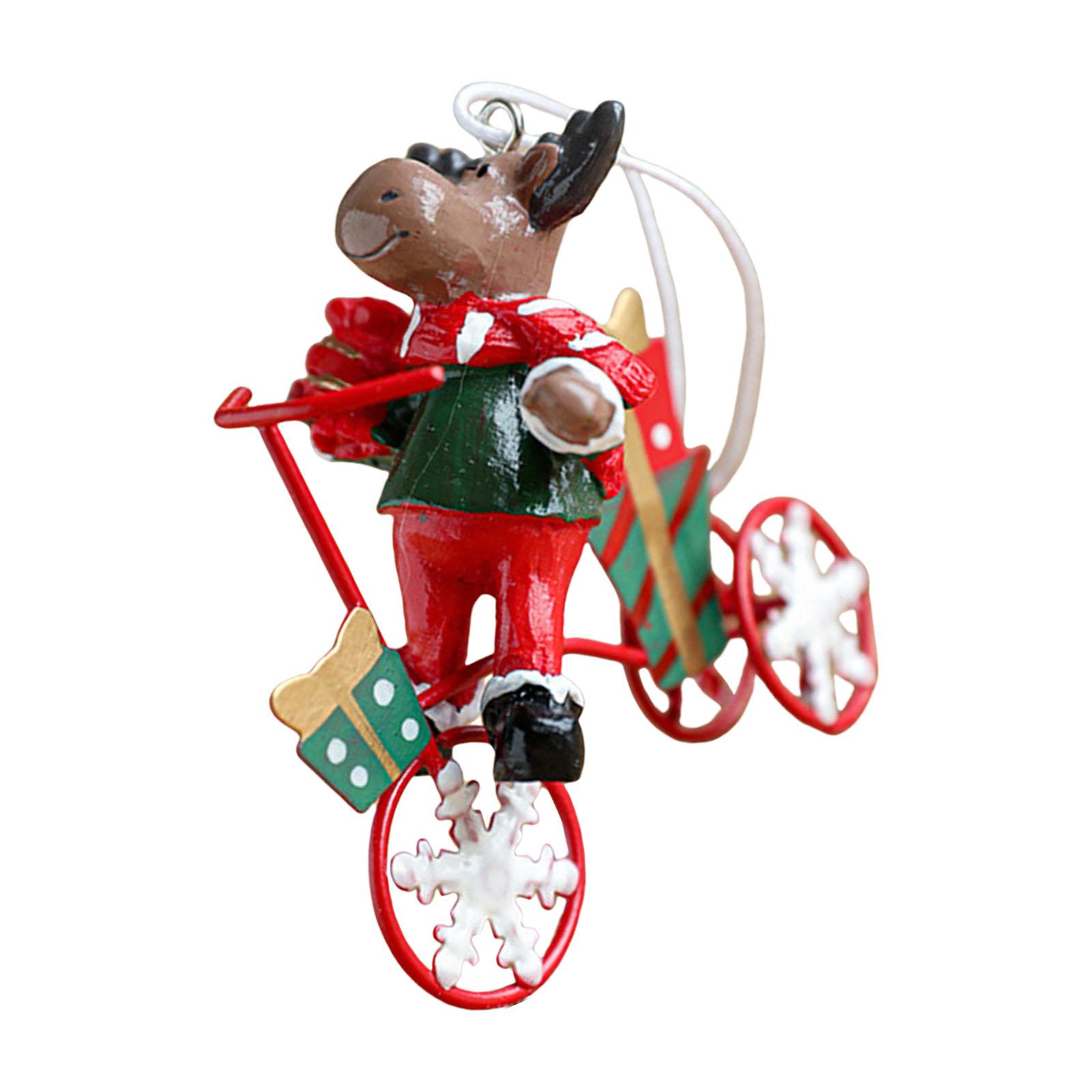 Christmas Tree Pendant Ornament Christmas Tree Hanging Figurines Santa Reindeer Themed Ornament for Decoration