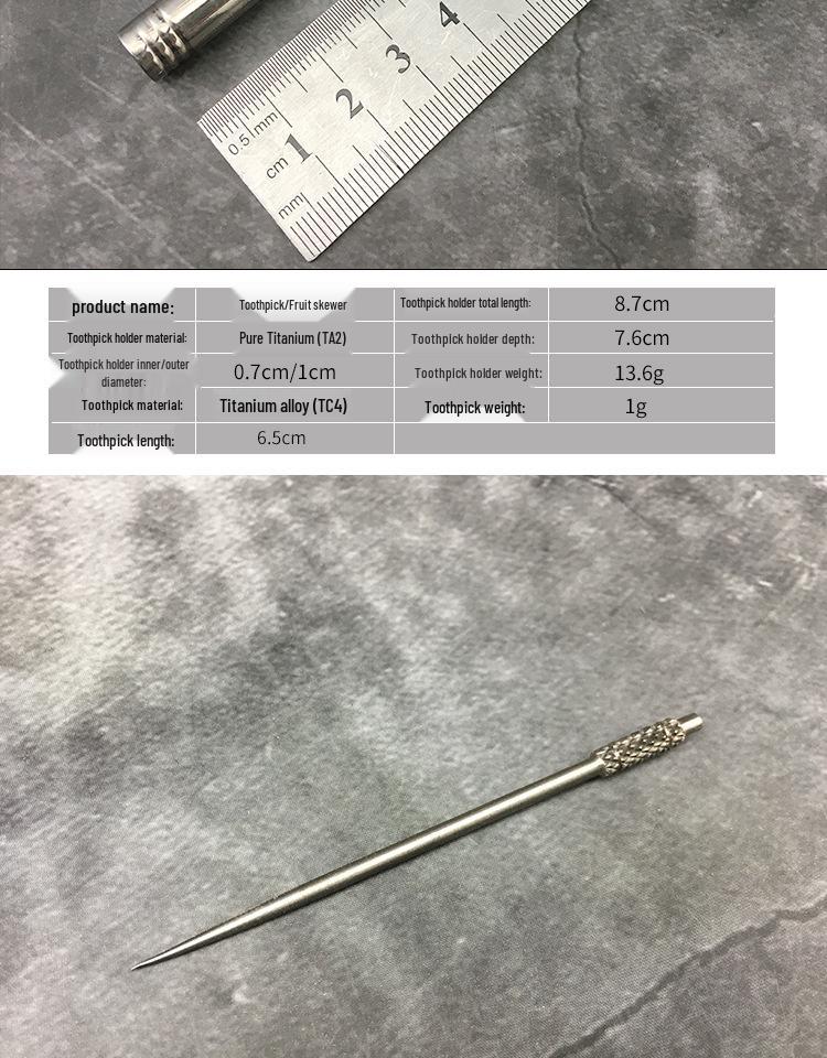 Waterproof Titanium Toothpick Holder with TC4 Alloy Toothpicks for Camping and Outdoor Use – Portable and Sealed Storage Jar
