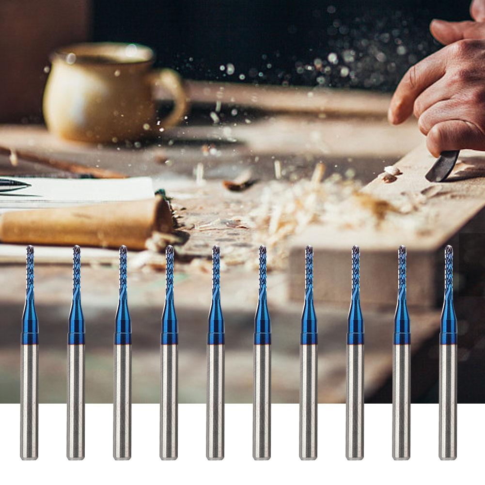 

Corn Milling Cutter Router Cutting Bit Carbide Router Cutting Bit Blue Corn End Mill Engraving Bit for CNC PCB Machinery 1.0mm