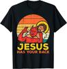 Gesù ti copre le spalle Jiu Jitsu Retro Cristiano Uomini Donne Maglietta