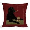Cute Black Cat Pillowcase, Minimalist Cartoon Kitten Cushion Cover, Yellow Background Home Decor, Soft Throw Pillow for Bedroom