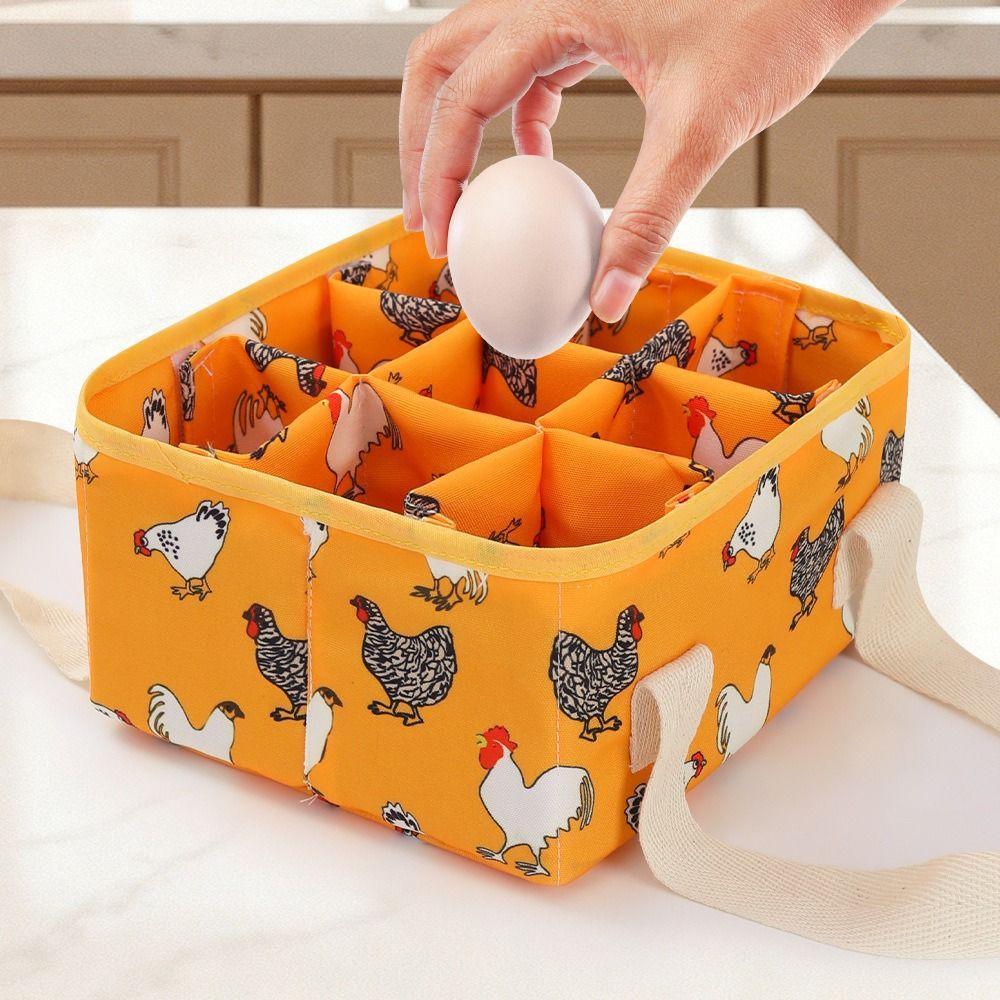 Padded Dividers Egg Collecting Basket Foldable Egg Bags Cute Egg Gathering Basket Farm Chores