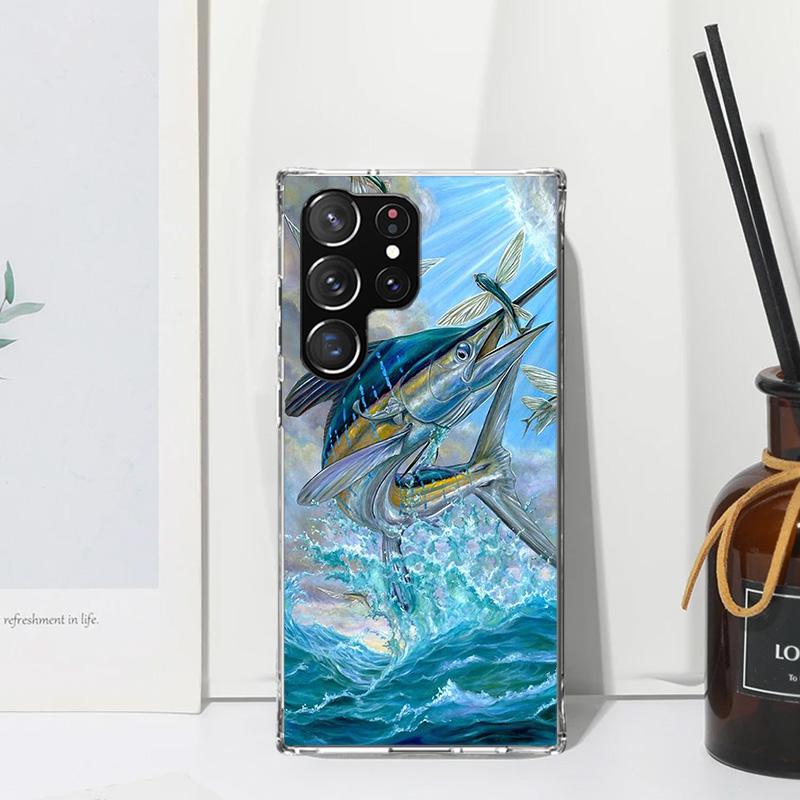 

Offshore Angling Fishing Fish Rod Phone Case For Samsung Galaxy S26 S25 Edge S24 FE S23 S22 Ultra S21 Plus S20 + Art Fundas Back Samsung S25 Ultra