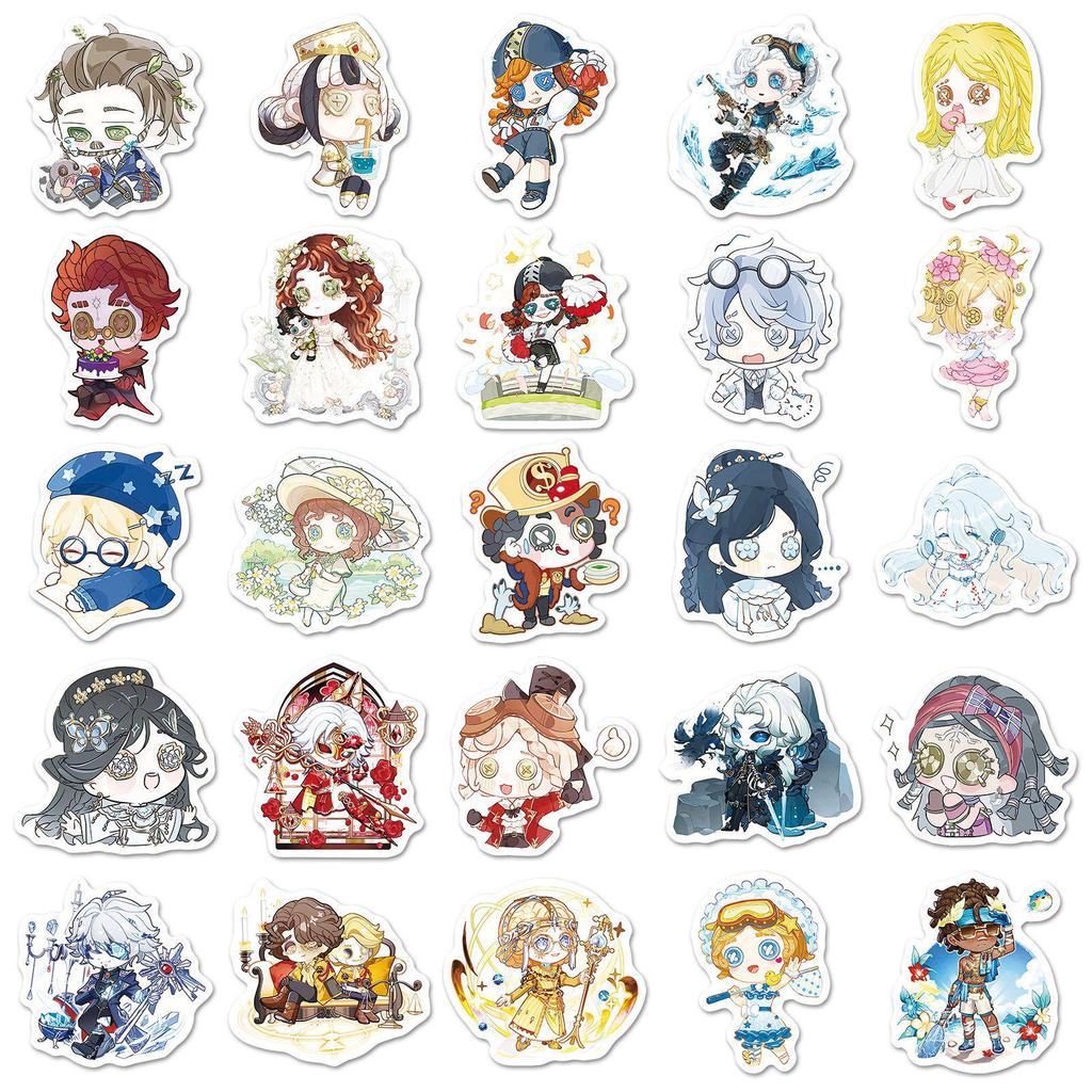 50 Cute Identity V Cartoon Character Stickers: Waterproof Decorative DIY Notebook Set