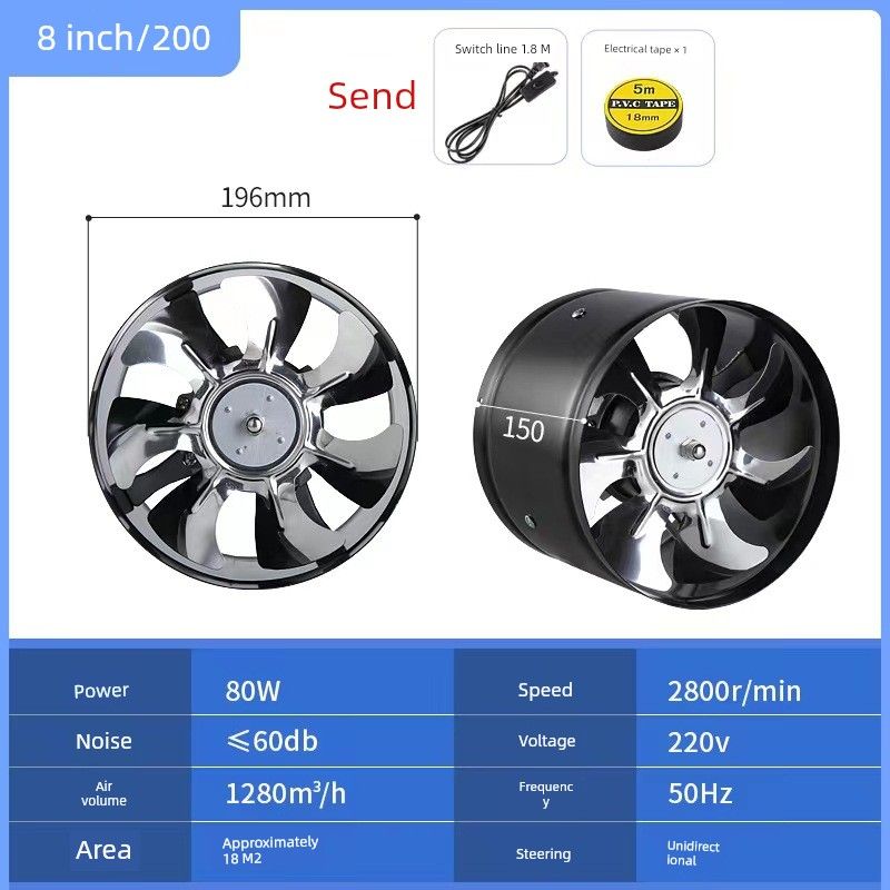 Exhaust Fan Ventilating Fan Kitchen For Home Ventilator High Power Range Hood Exhaust Fan Strong Exhaust Fan Commercial