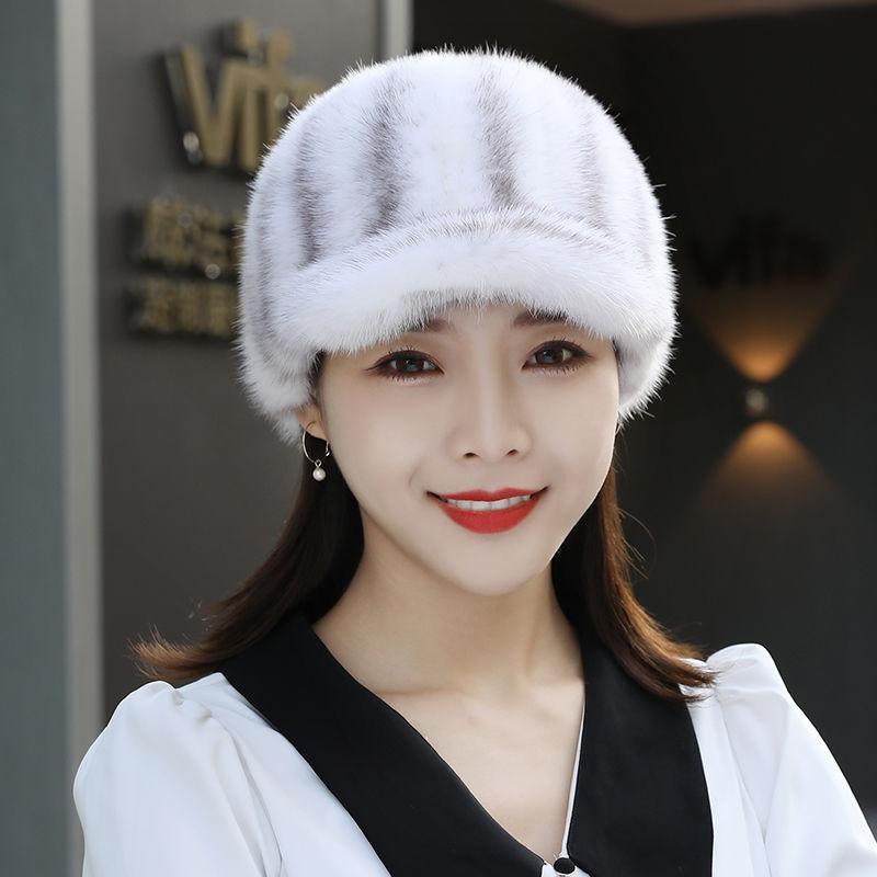 

Зимняя новая шапка из искусственной норки, защита ушей, ветрозащитная, для активного отдыха, для велоспорта, женская, для среднего и пожилого возраста, теплая, кепка-утка, рыцарская шапка hat circumference (58-62cm) adjustable size