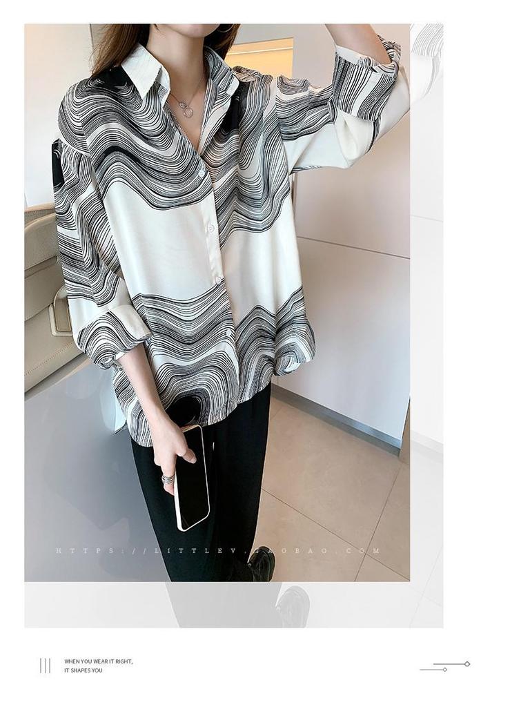 Camicia Versatile in Chiffon a Manica Lunga Taglie Forti - Nuovo Design Primavera