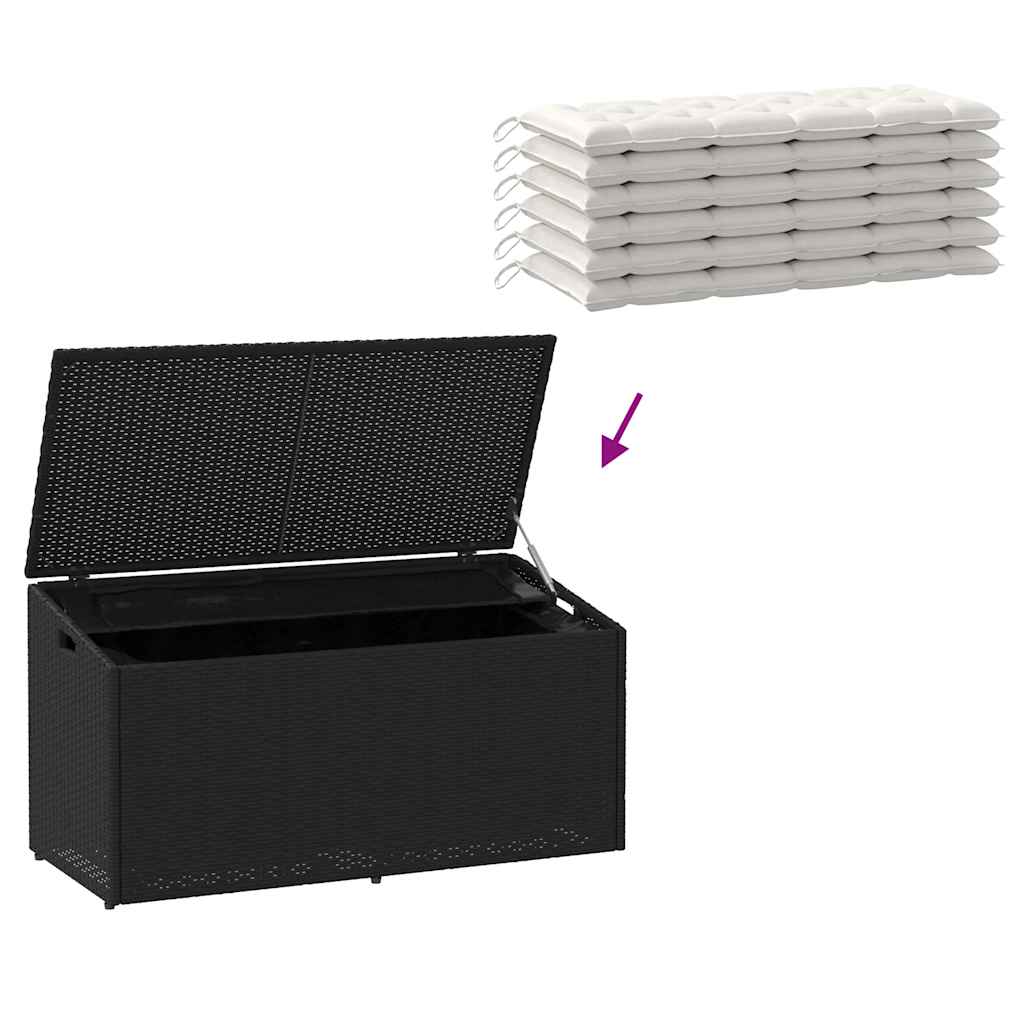 Garden Storage Box Black 110 X 50 X 58 Cm Poly Rattan