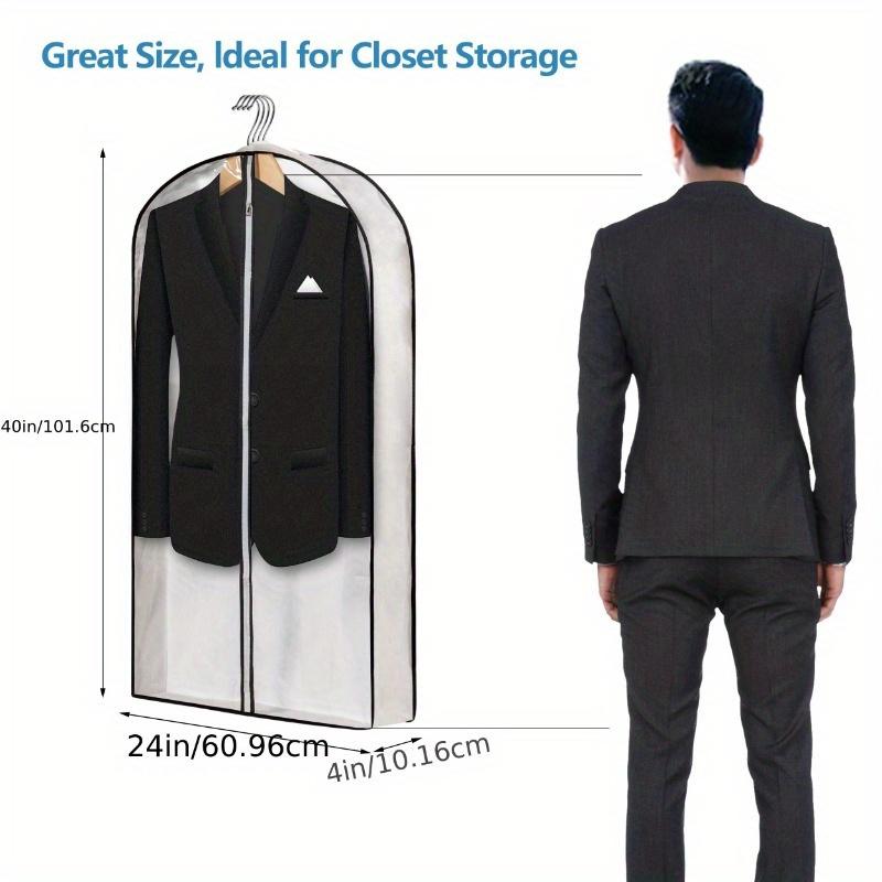 

Clear PVC Garment Bag with Full Length Zipper, Dustproof Hanging Clothes Storage for Suits Coats, Wardrobe Organizer for Home