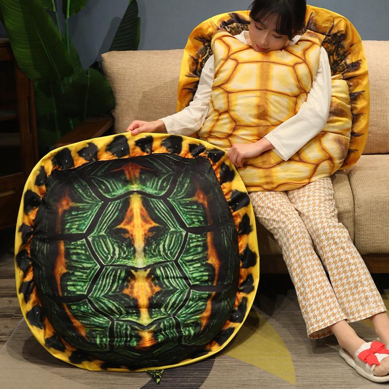 Creative Simulation Turtle Shell Throw Pillow Plush Toy Wearable Turtle Shell Doll Girl Doll Performance Props