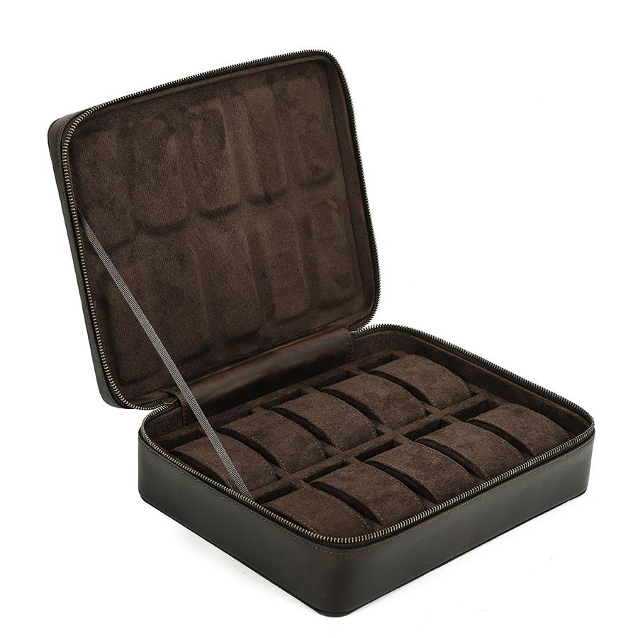 10 Slots Luxury Men s Watch Display Storage Case Family Travel Leather Watch Box Organizer