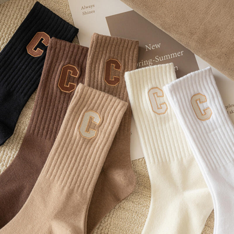 

Draper tone-on-tone brown bone long fashion socks 6 colors Jinbeiji