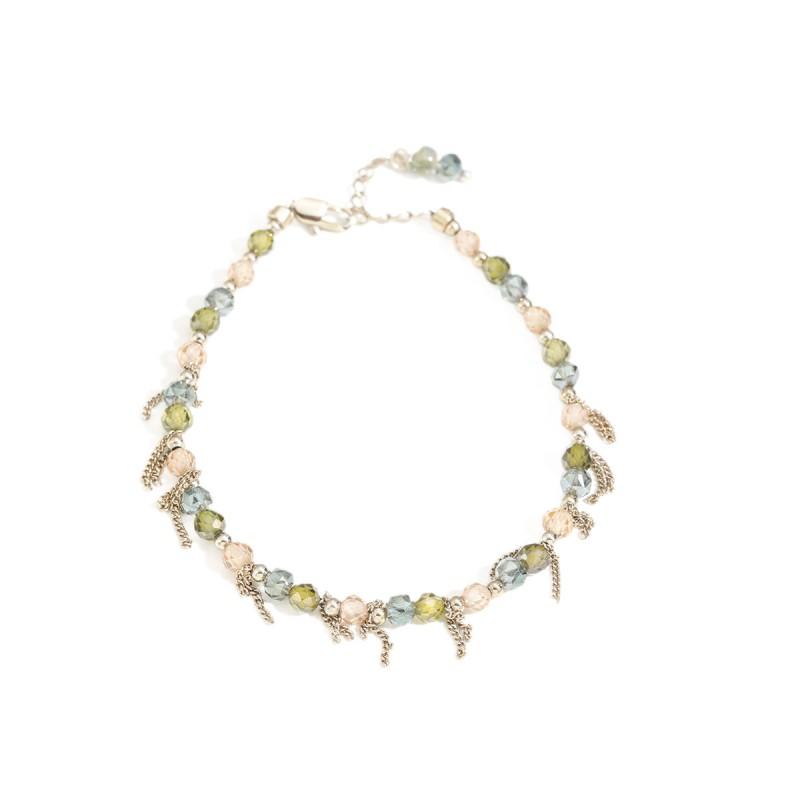 Womens Vintage-Inspired Natural Stone Beaded Bracelet With Copper Accents Geometric Design Minimalist Luxury Jewelry