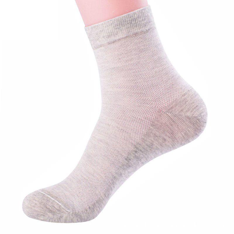 

1/5 пар Мужские носки средней длины Мужские однотонные тонкие сетчатые дышащие влагоотводящие носки Плюс толстые носки большого размера 1pair светло-серый