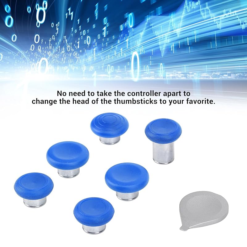 Metal Replacement Thumbsticks for Elite Controller Series 2 Core, 6-Pack, Accessory Parts for Elite 2, 2 Core Controller, Model 1797 (Blue)