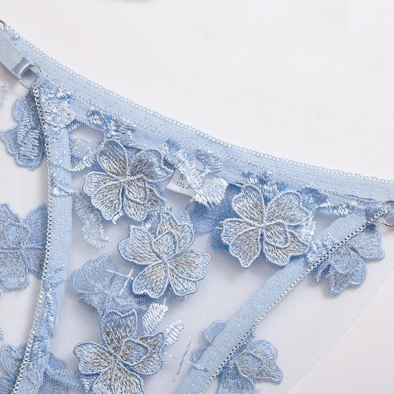 Ensemble de Lingerie Bikini Sexy en Dentelle Florale Résille 2021