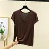 Women's Plus Size Modal Round Neck Short Sleeve T-Shirt, Spring/Summer Lightweight Loose Slimming Base Layer Versatile Top