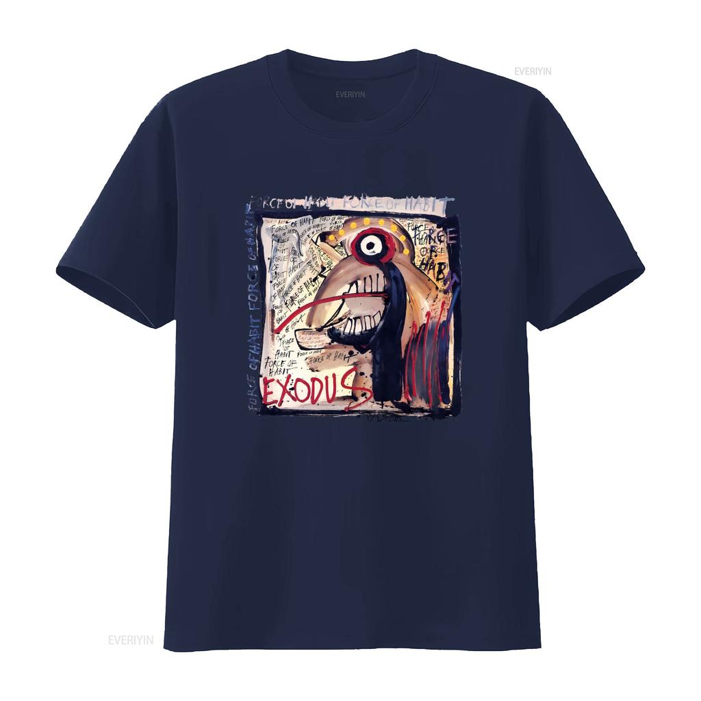 EXODUS T Shirt Force of Habit Art Print Bold Design Hot New Fashion vintage Washed Top For Everyday Wear streetwear graphic