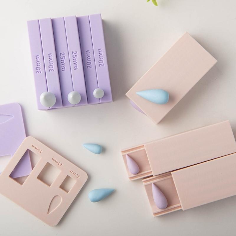 Stampo Rullo Argilla Forma Goccia d'Acqua 3 Misure Strumento per Creare Perline Essenziale per Artigianato di Gioielli Texture Plastica per Artigianato