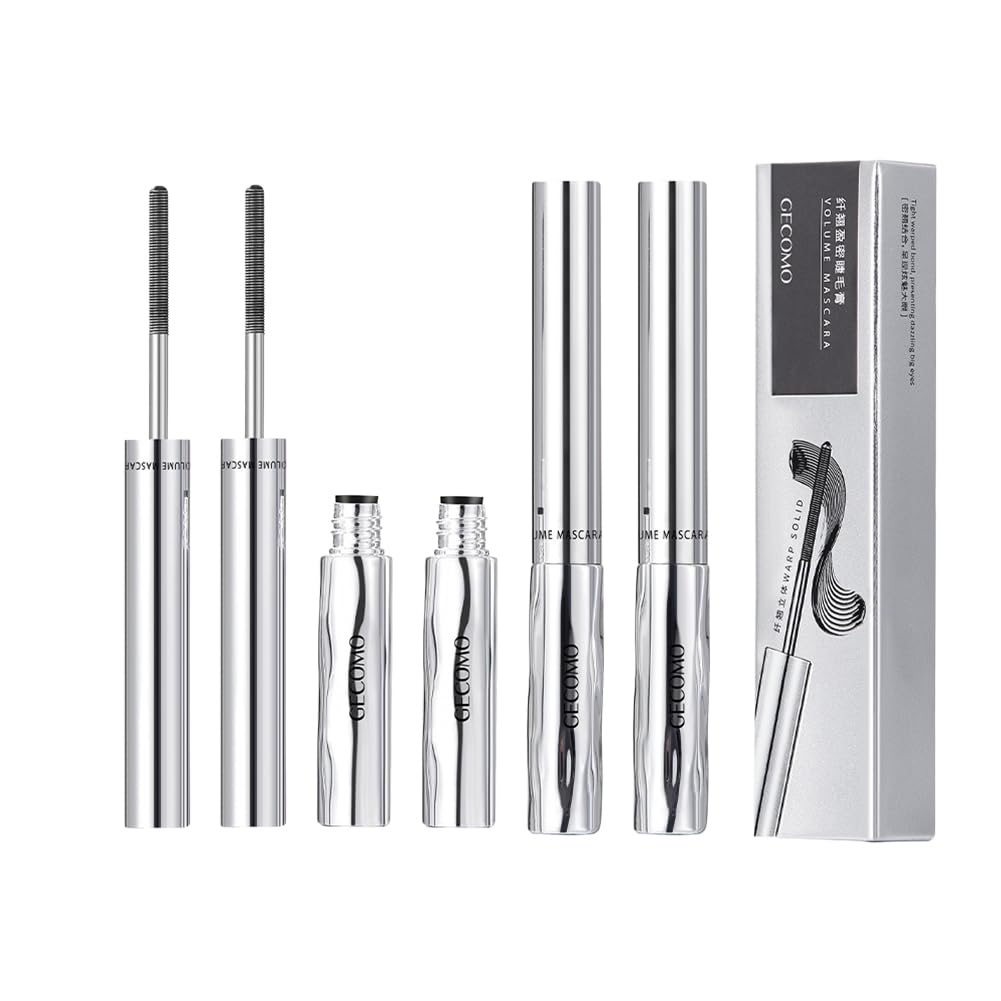 GECOMO [TK s Popular Item] 2PCS Korean 3D Curl Mascara - Enhances the three-dimensional effect of the eyes, long-lasting hold, metal comb, waterproof