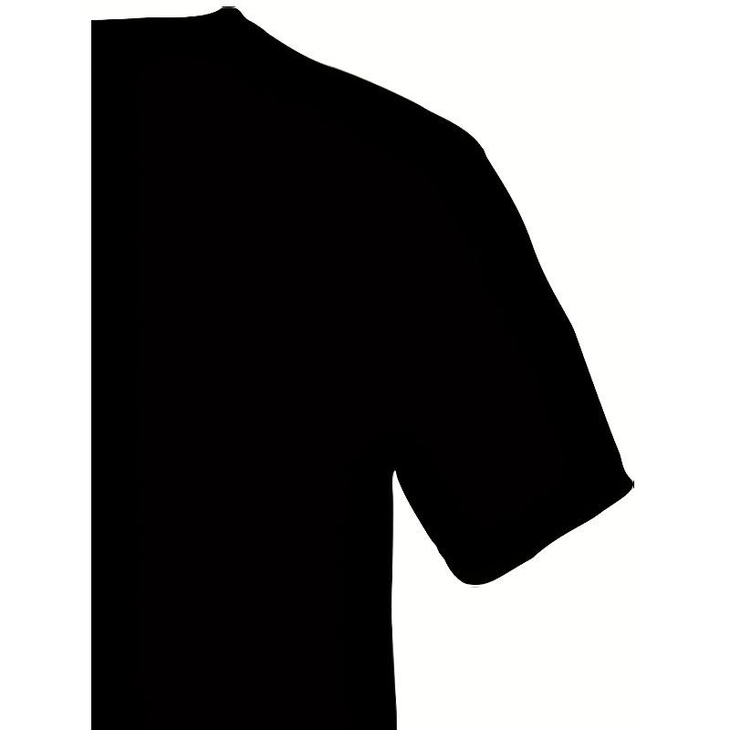 Taglie Europee T-shirt Casual Estiva a Maniche Corte da Uomo Nera con Comoda Stampa 3D e Girocollo.