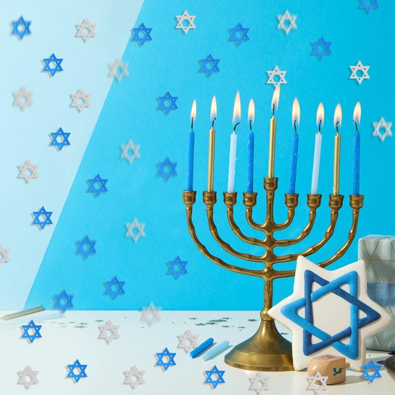 450 ks Hanukkah Party Davidova hvězda Konfety Domácí Stůl DIY Dekorace Chanukah Festival Potřeby Svatba Narozeninová Oslava Dárek Řemeslo